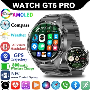 2025 New GT5 Pro GPS Track Smart Watch Men 360