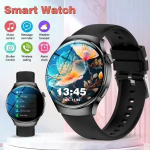 Round Screens Floral Smart Watch with Silicone Strap